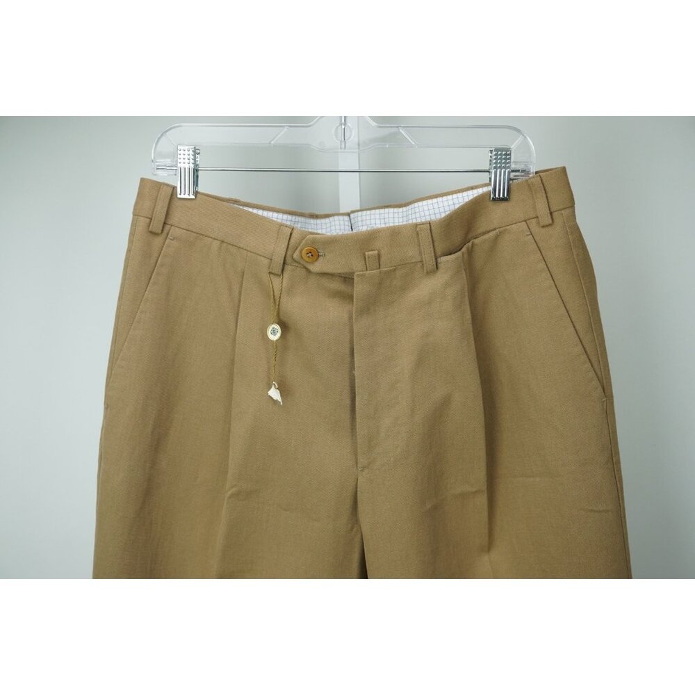 Luigi Borrelli Medium Brown 100% Cotton Pants Sz 52 NEW
